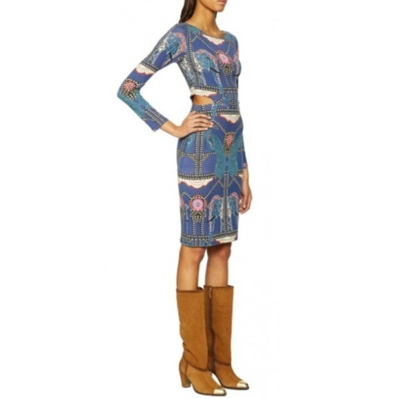 Mara Hoffman Caravan Midnight Side Cutout Long Sleeve Jersey Knit Dress Blue XS - Picture 4 of 16